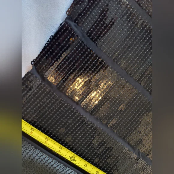 Theory Black Sequin 3/4 Length Long Sleeve Shift Dress Medium Like New - Picture 10 of 10